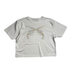 WOMENS CROSSGUN CRYSTAL T-SHIRT / WHITE