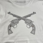 WOMENS CROSSGUN METAL T-SHIRT / WHITE