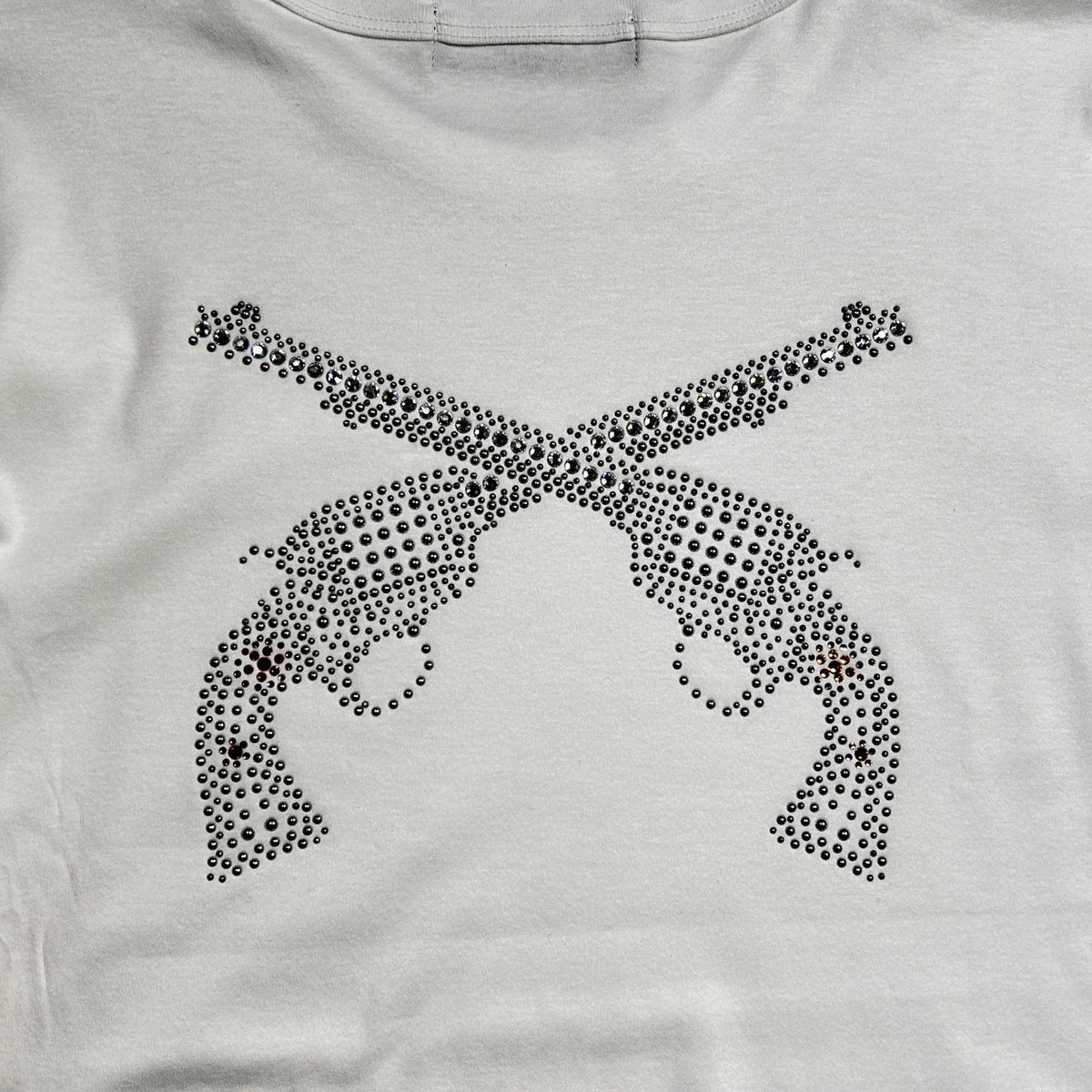 WOMENS CROSSGUN METAL T-SHIRT / WHITE