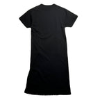 WOMENS HEAVY JERSEY FRINGE DRESS / BLACK
