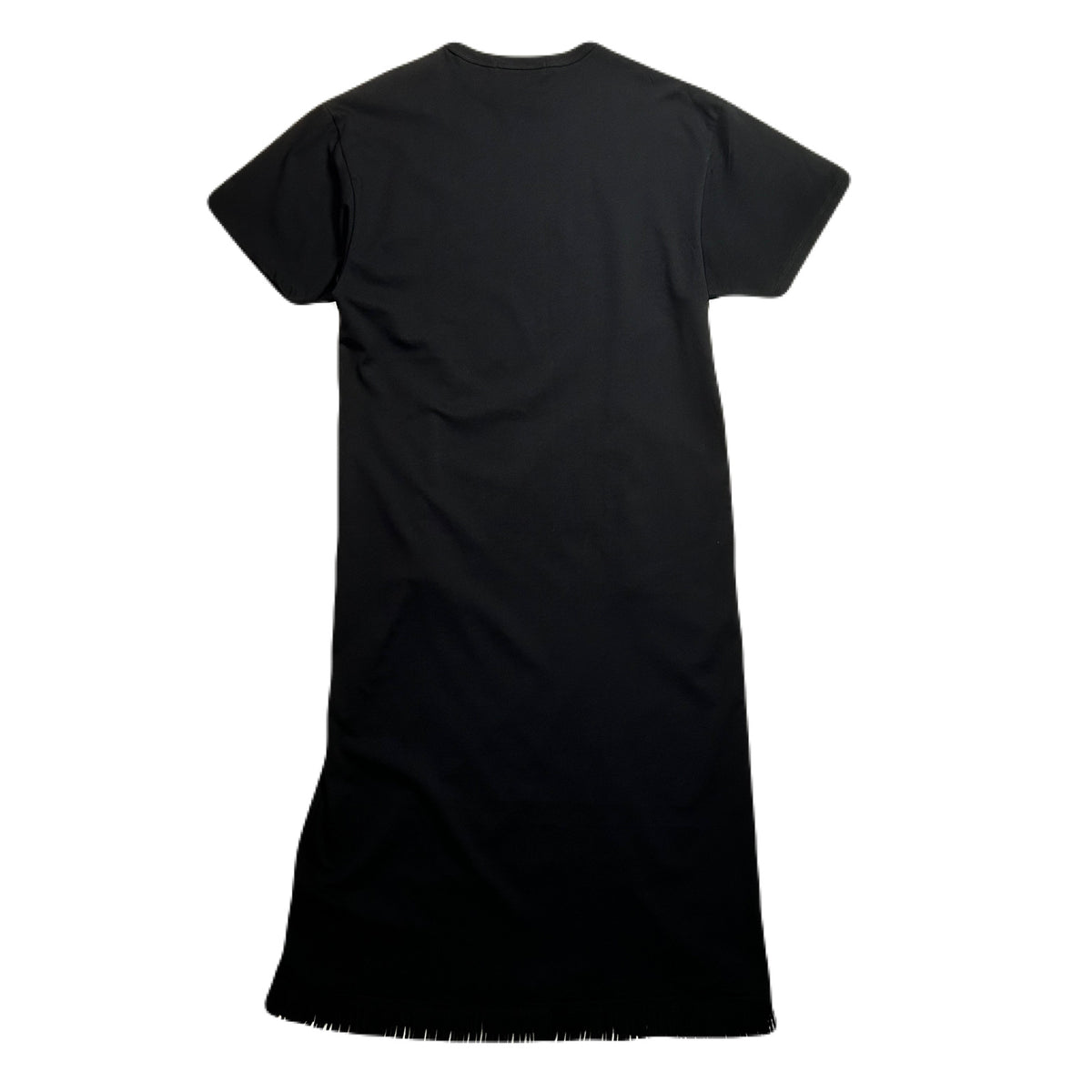 WOMENS HEAVY JERSEY FRINGE DRESS / BLACK