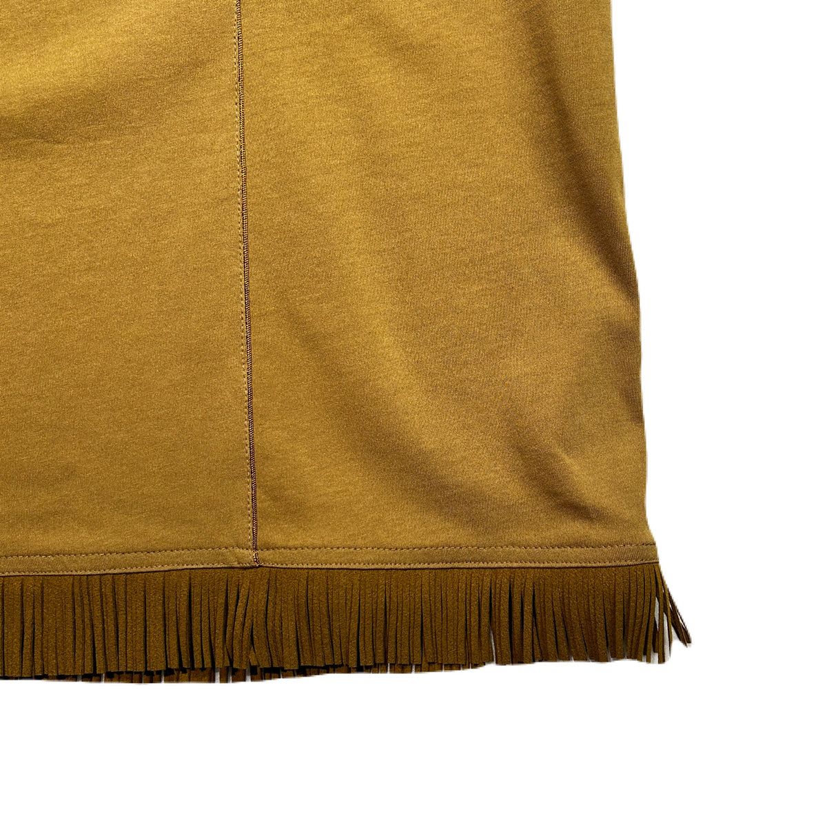 WOMENS HEAVY JERSEY FRINGE DRESS / BEIGE