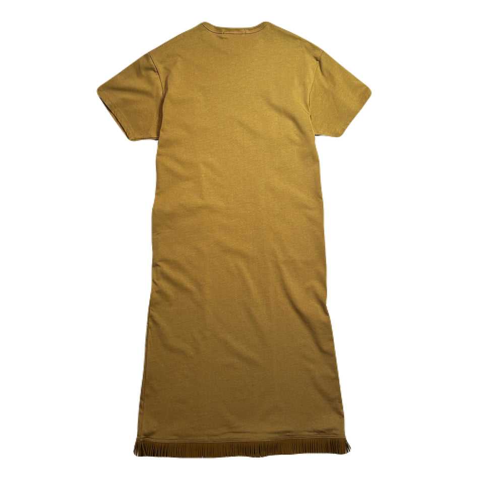 画像をギャラリービューアに読み込む, WOMENS HEAVY JERSEY FRINGE DRESS / BEIGE