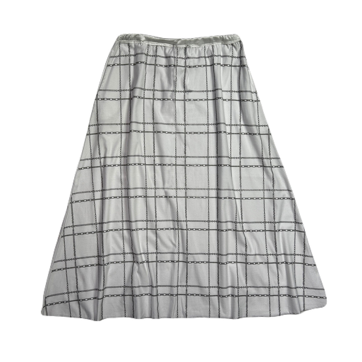 WOMENS CHAIN CHECK SKIRT / WHITE*SILVER