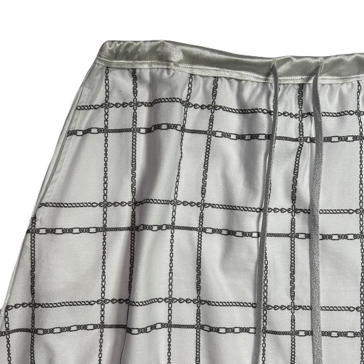WOMENS CHAIN CHECK SKIRT / WHITE*SILVER