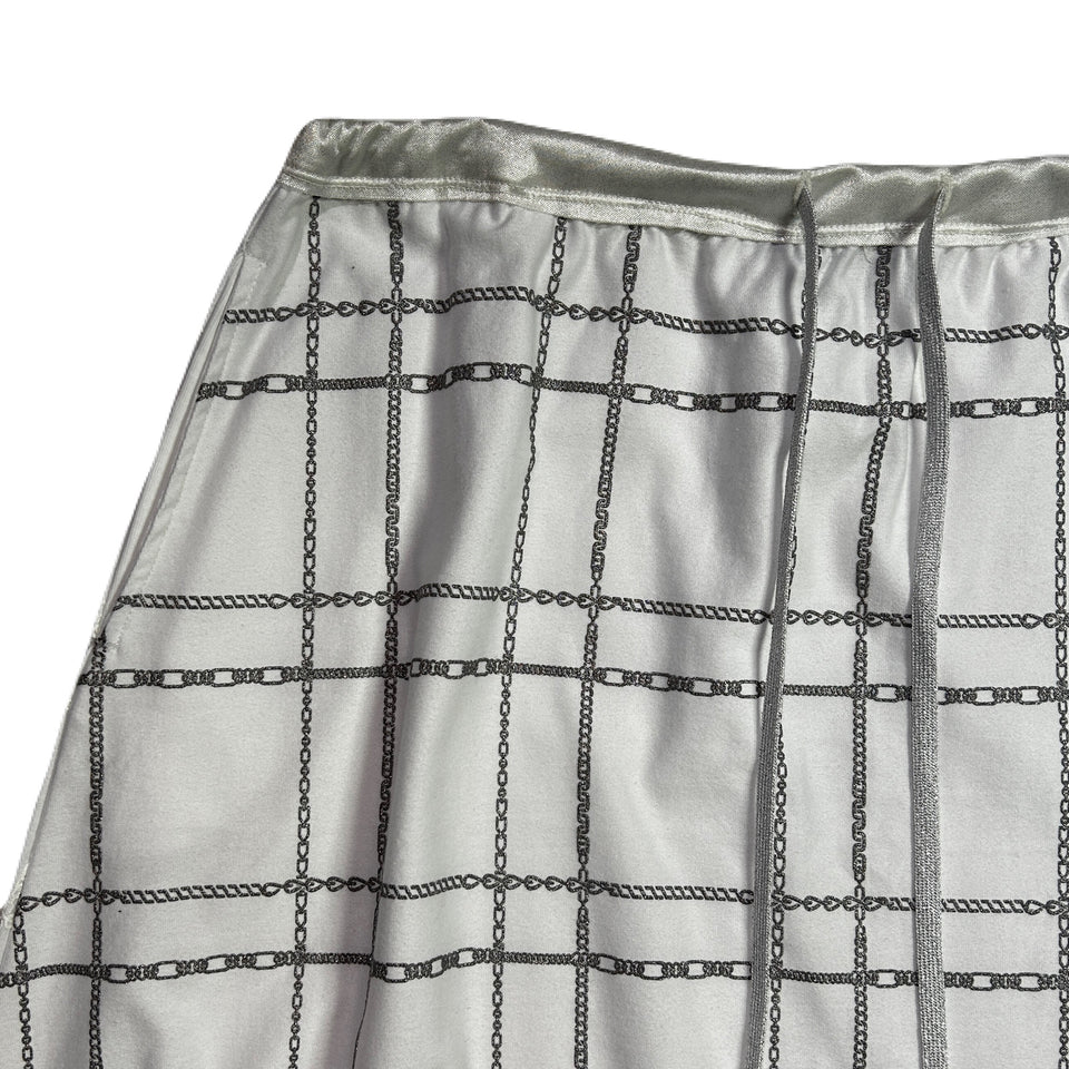 画像をギャラリービューアに読み込む, WOMENS CHAIN CHECK SKIRT / WHITE*SILVER