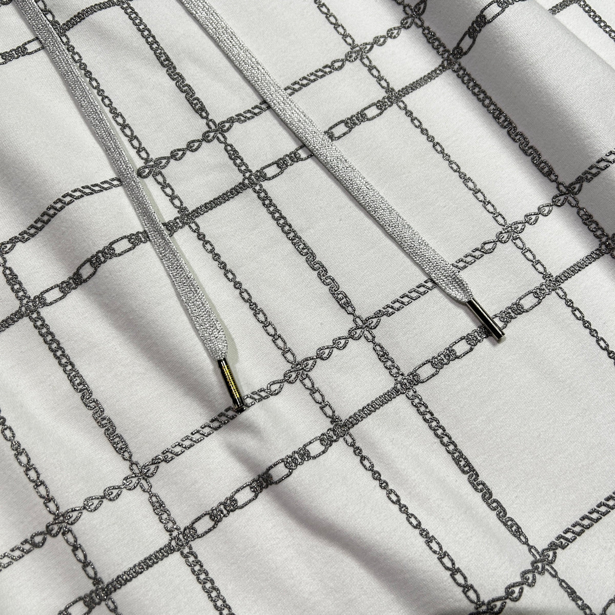 WOMENS CHAIN CHECK SKIRT / WHITE*SILVER