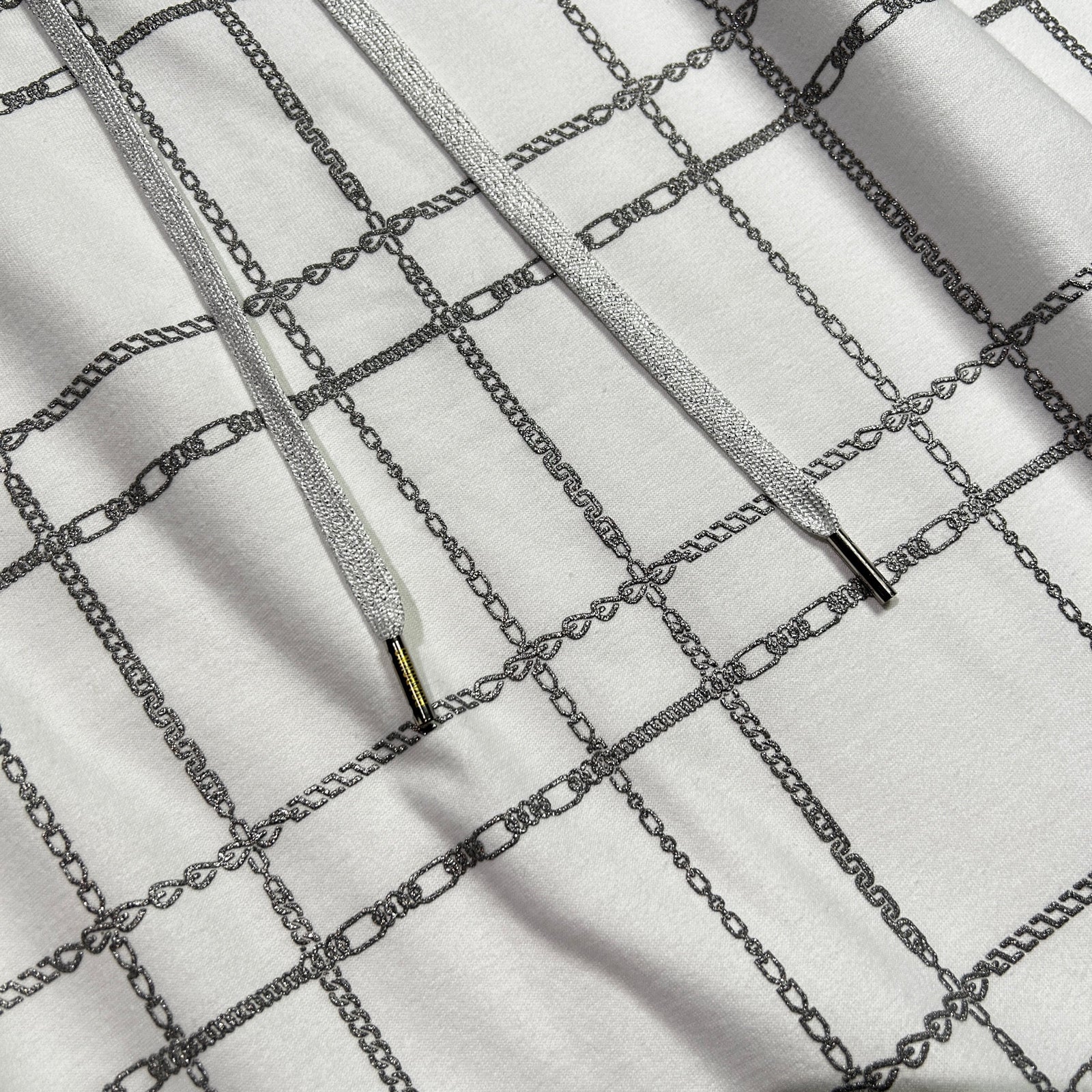 画像をギャラリービューアに読み込む, WOMENS CHAIN CHECK SKIRT / WHITE*SILVER