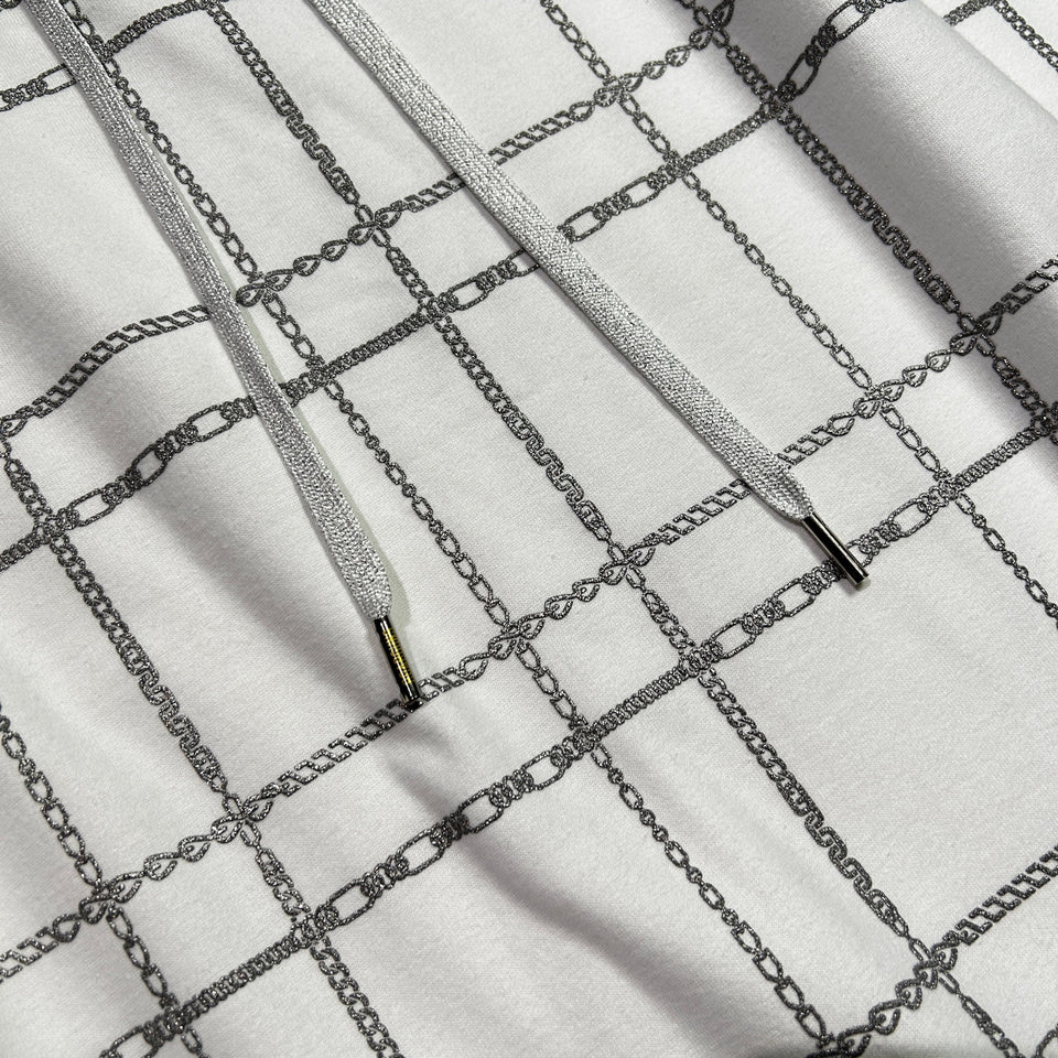 画像をギャラリービューアに読み込む, WOMENS CHAIN CHECK SKIRT / WHITE*SILVER