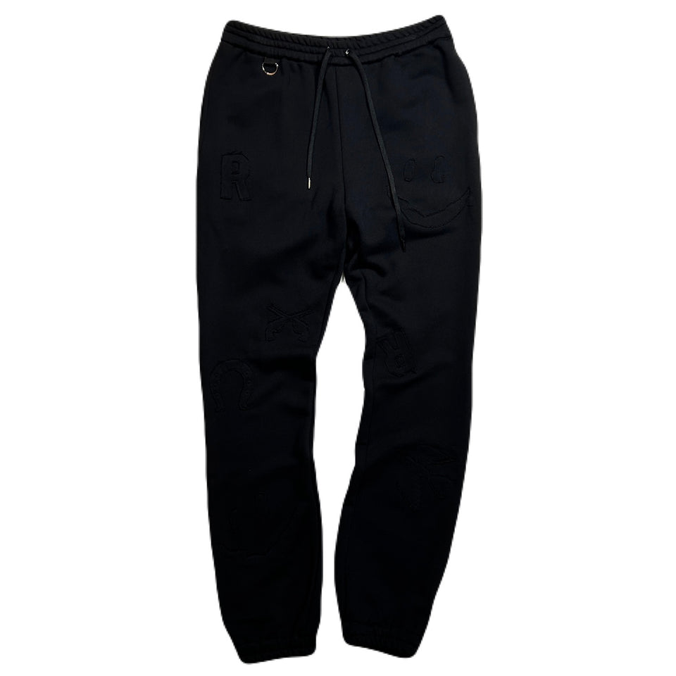 画像をギャラリービューアに読み込む, MIX EMBROIDERY PATCH PANTS / BLACK