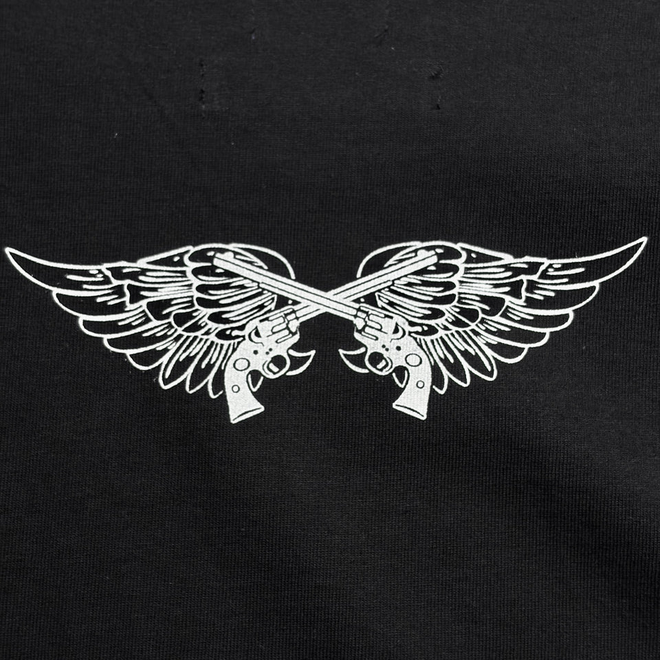 画像をギャラリービューアに読み込む, TT&amp;CO. WING CROSSGUN T-SHIRT / BLACK