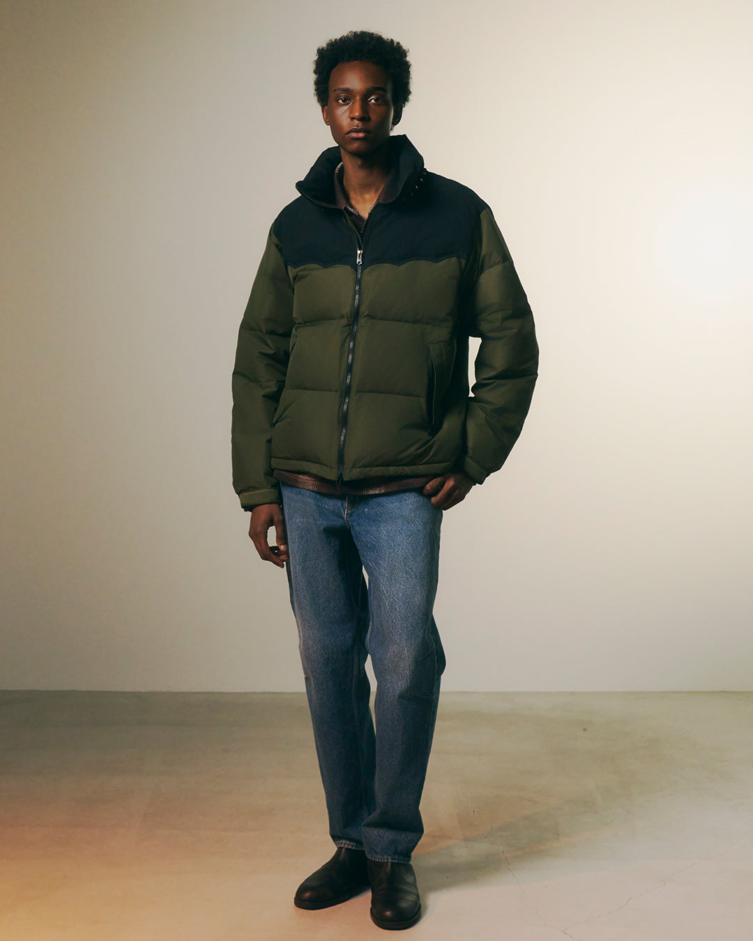 画像をギャラリービューアに読み込む, STONE NAIL DOWN JACKET / KHAKI*MIX