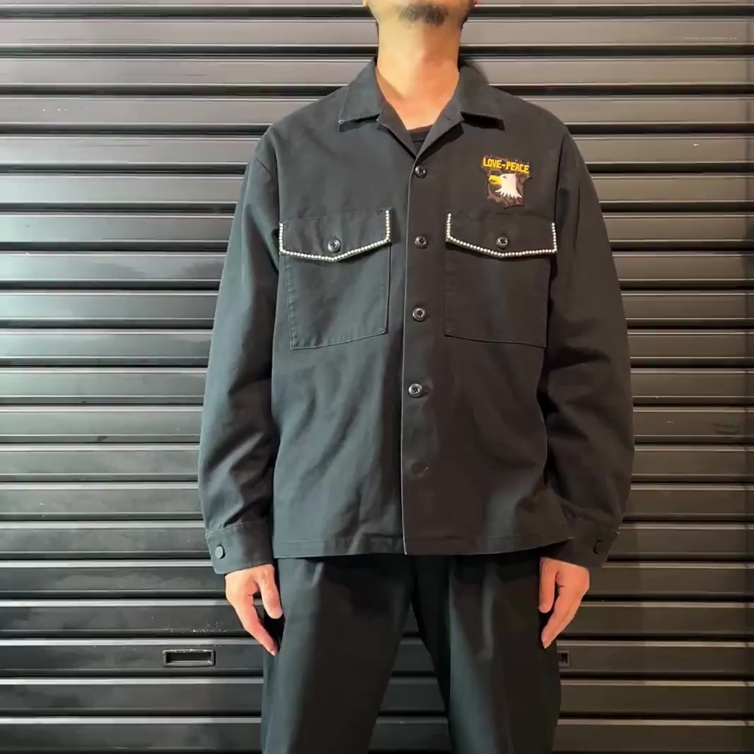 DUCK MILITARY SHIRT JACKET / BLACK