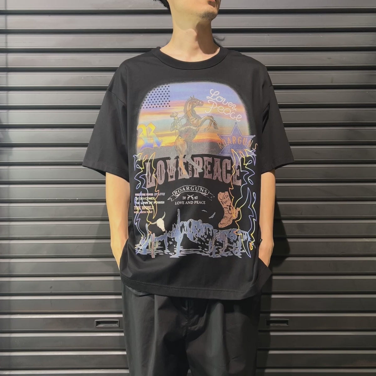COWBOY PRINT T-SHIRT / WHITE