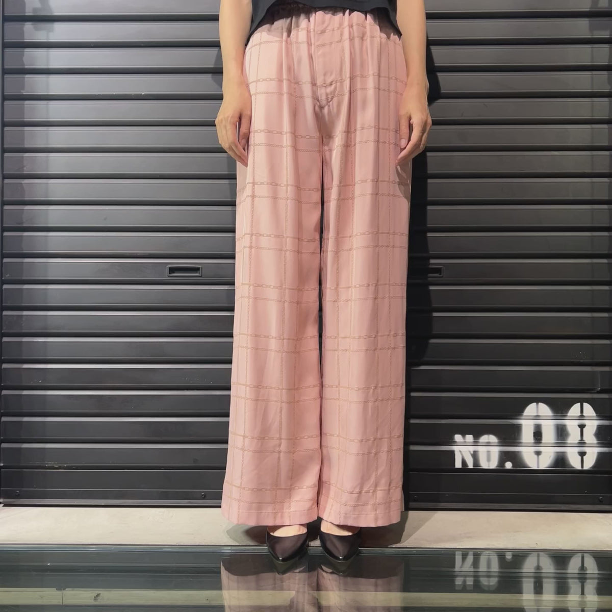WOMENS CHAIN CHECK PANTS / PINK