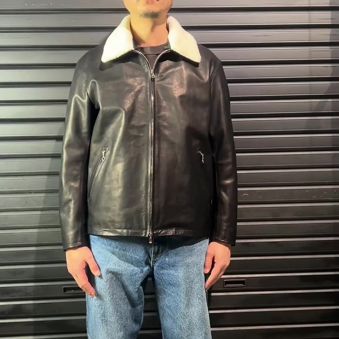 OIL WAX LEATHER JACKET / BLACK
