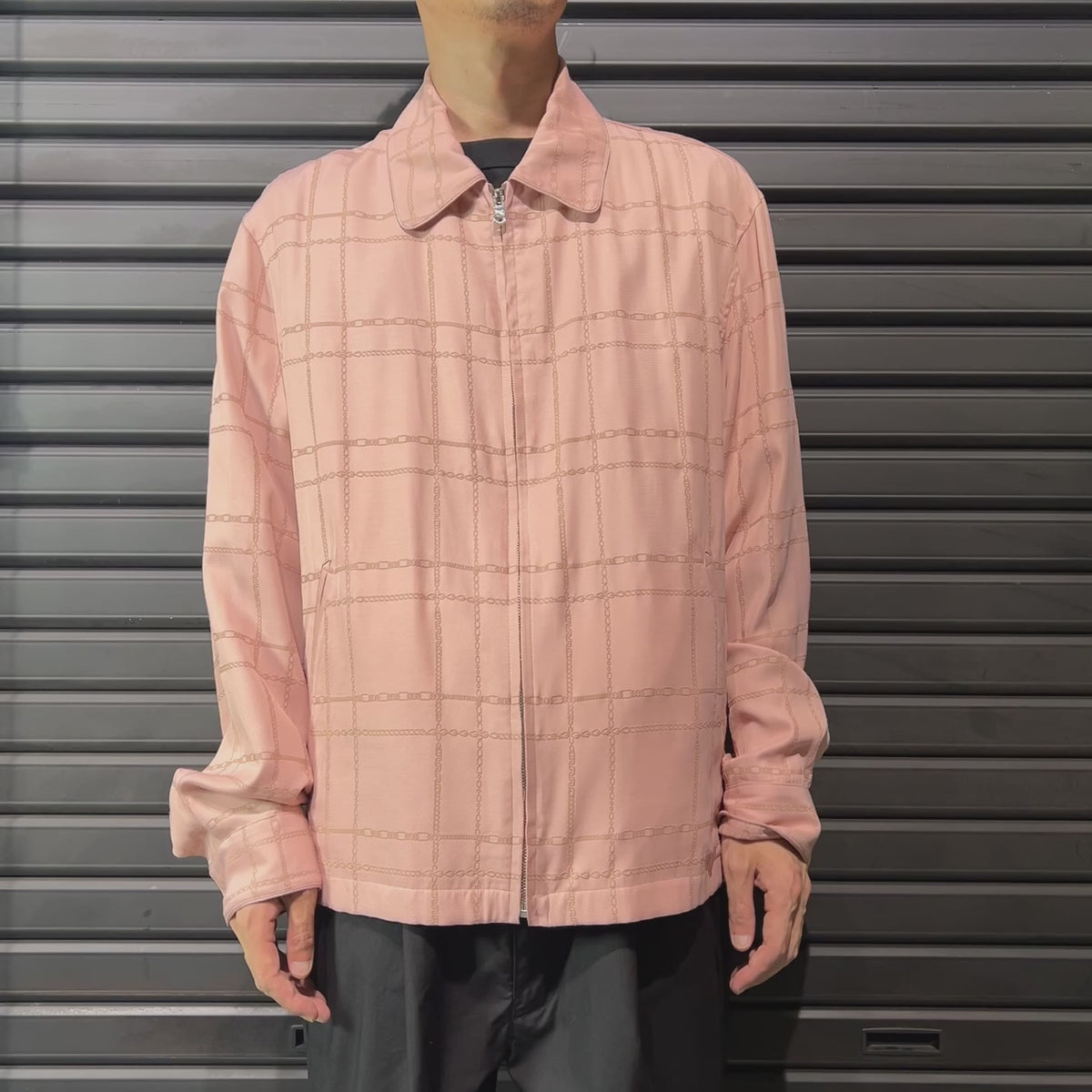 CHAIN CHECK JACKET / PINK