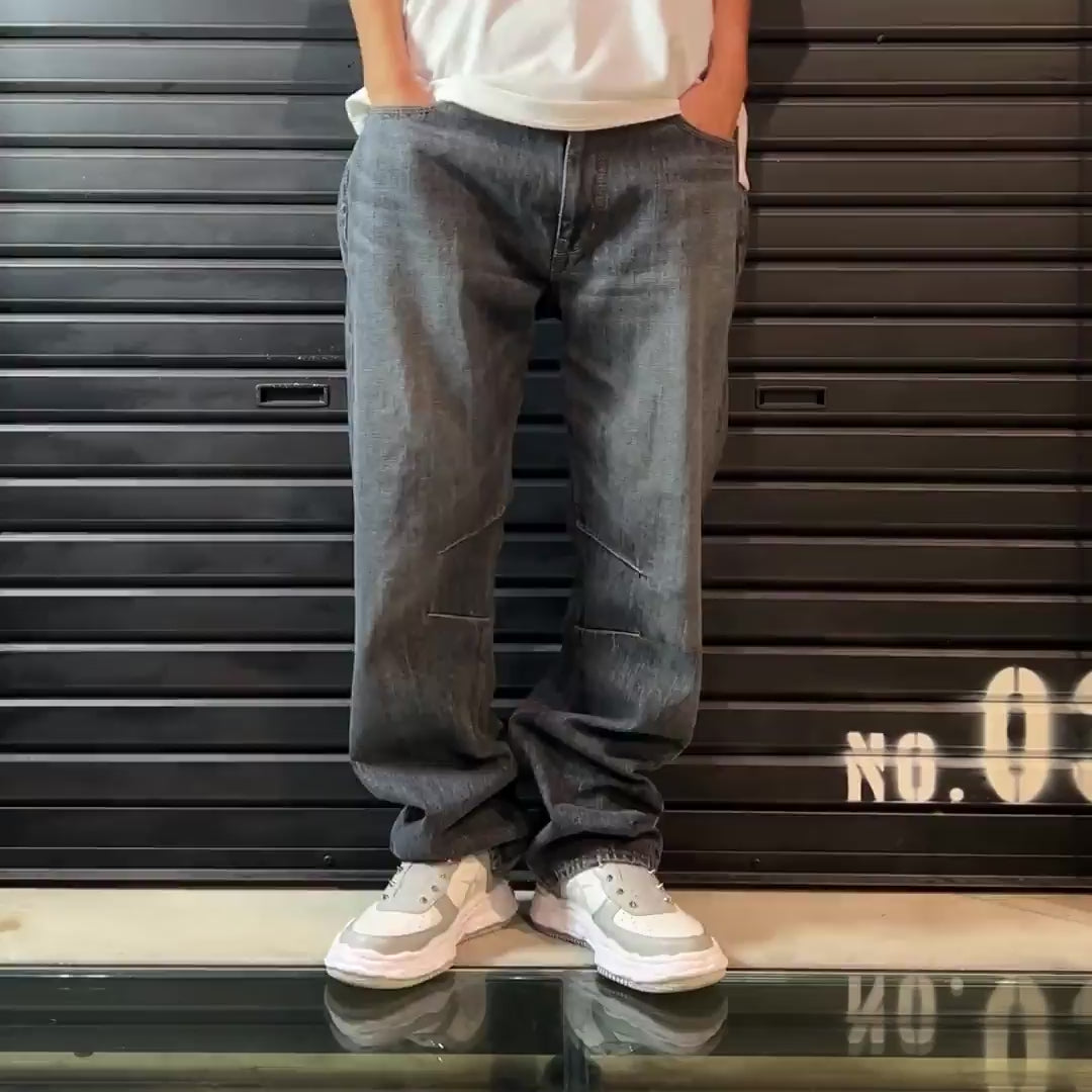 VINTAGE WASH SELVEDGE DENIM PANTS / BLACK