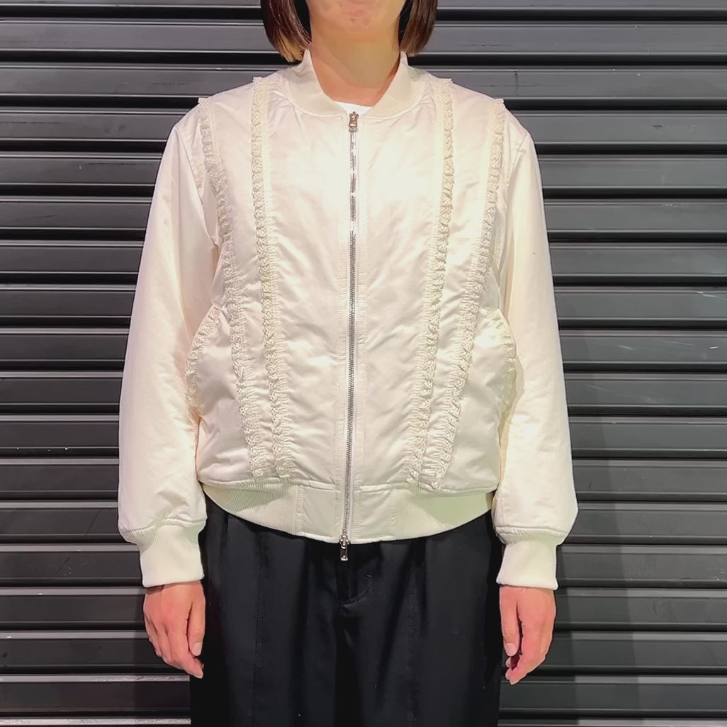 WOMEN RECYCLE POLYESTER MA-1 / WHITE