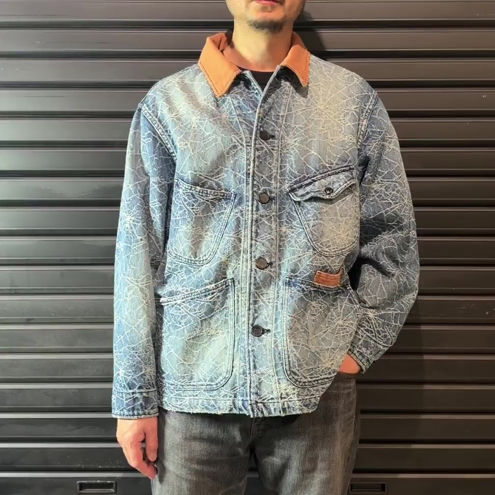 SPIDER JAQUARD DENIM JACKET / BLUE