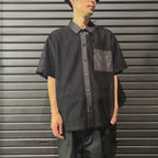 MESH SHIRT SMILE CRYSTAL / GRAY