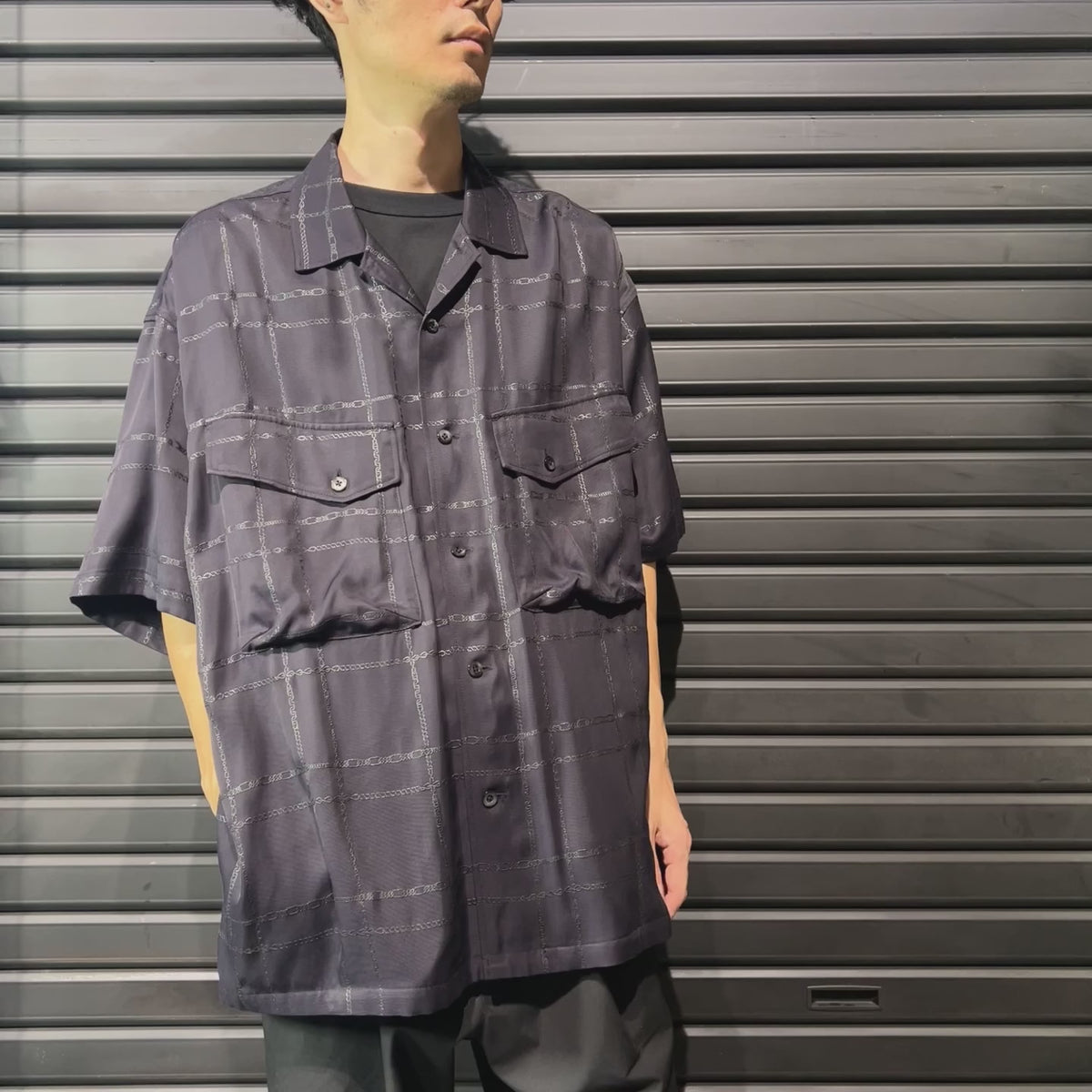 CHAIN CHECK SHIRT / BLACK