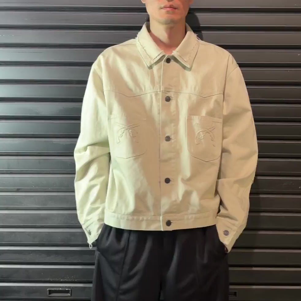 COTTON SATIN SHORT JACKET / OFF WHITE