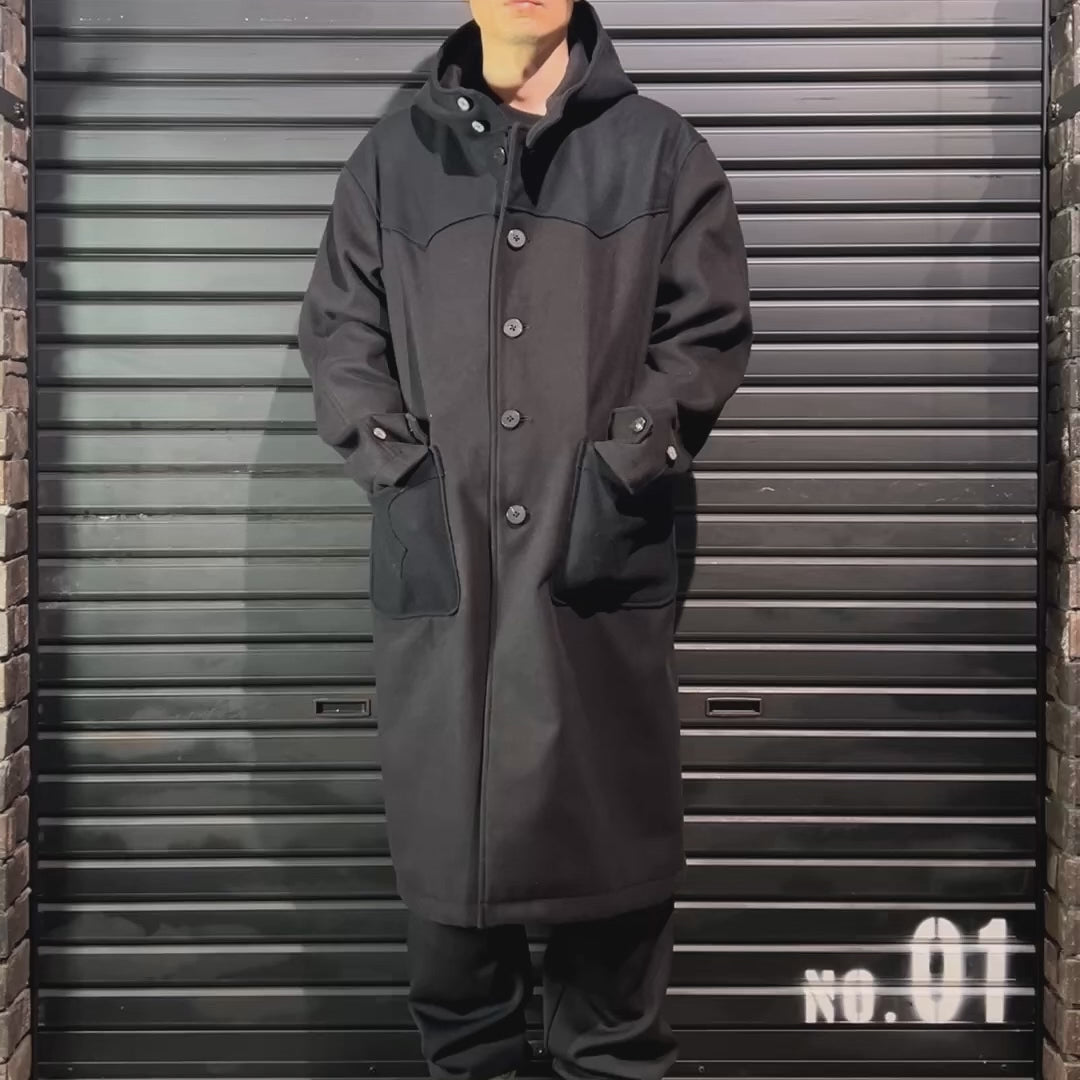 MELTON LONG COAT / BLACK