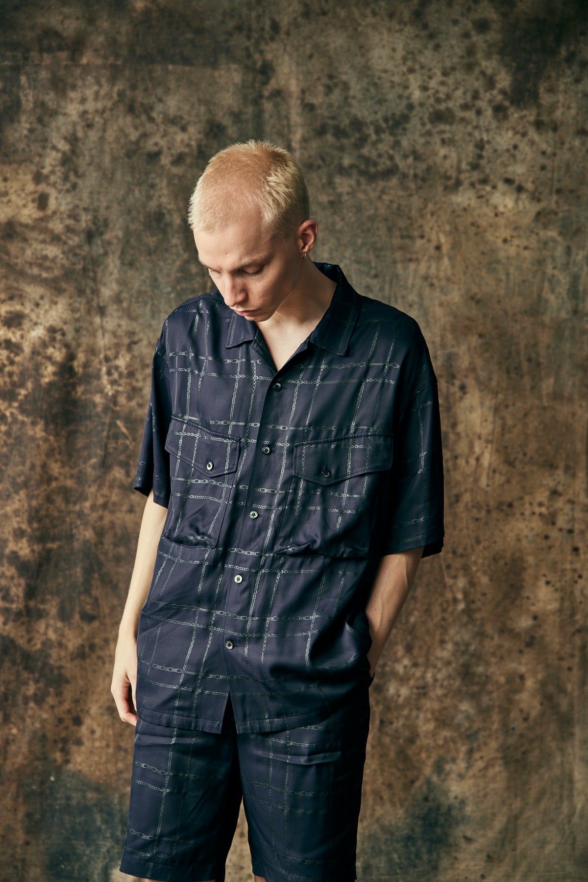 CHAIN CHECK SHIRT / BLACK
