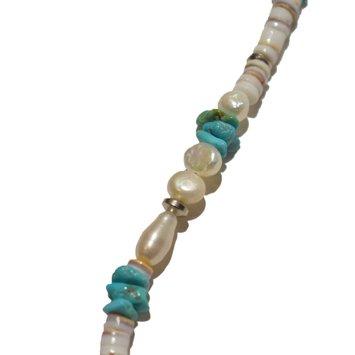 PEARL TURQUOISE WHITE SHELL NECKLACE